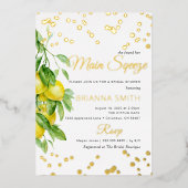 フォイルレモンブライダルシャワー 箔招待状 (正面)