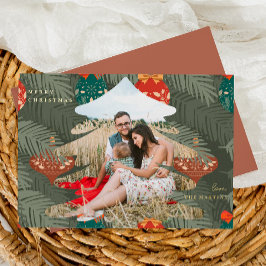 フォイル付きクリスマスフォトツリー文字 箔シーズンカード