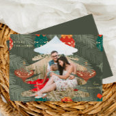 フォイル付きクリスマスフォトツリー文字 箔シーズンカード