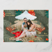 フォイル付きクリスマスフォトツリー文字 箔シーズンカード (正面)