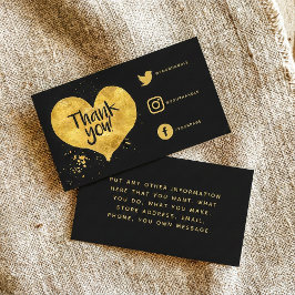 フォイル効果ハートソーシャルリンクカードを注文用に使用します。 エンクロージャーカード