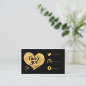 フォイル効果ハートソーシャルリンクカードを注文用に使用します。 エンクロージャーカード (スタンド正面)