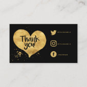 フォイル効果ハートソーシャルリンクカードを注文用に使用します。 エンクロージャーカード (正面)