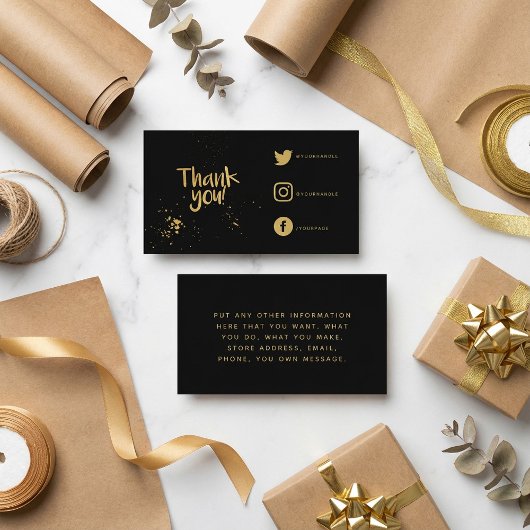 フォイル効果感謝していあなたソーシャルリンク挿入カード エンクロージャーカード