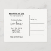 フォイル効果金ゴールドハート | 日付ポストカードの保存 案内ポストカード (裏面)