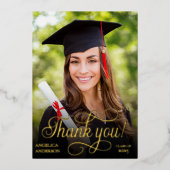 フォイル卒業写真サンキューカード 箔招待状 (正面)