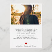 フォイル卒業写真サンキューカード 箔招待状 (裏面)