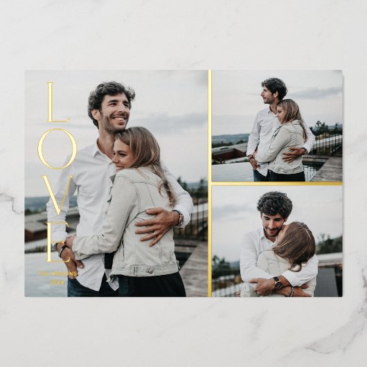 フォイル単に愛バレンタインデー3-Photoカード 箔招待状 (正面)