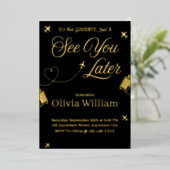 フォイル参照してあなた後さらさよなら招待状カード 箔招待状 (立ち正面)