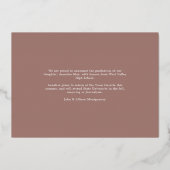 フォイル名 |写真卒業のお知らせ 箔招待状 (裏面)