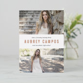 フォイル名 |写真卒業のお知らせ 箔招待状 (立ち正面)