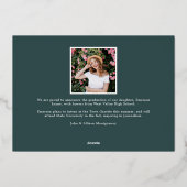 フォイル名 |写真卒業のお知らせ 箔招待状 (裏面)