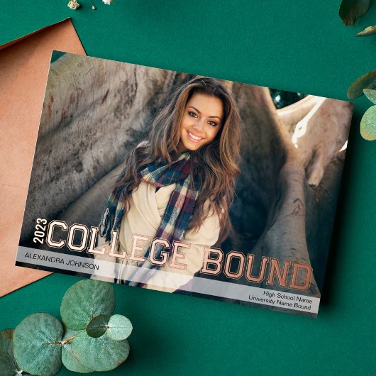 フォイル大学進学高校卒業発表 箔招待状