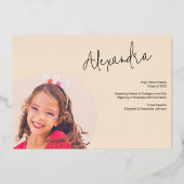 フォイル大学進学高校卒業発表 箔招待状 (裏面)