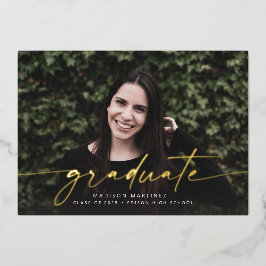 フォイル大学院スクリプト卒業発表 箔招待状