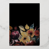 フォイル実在バラ金ゴールドワイルドフラワーエレガントな結婚式 箔招待状 (裏面)