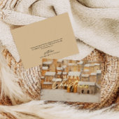 フォイル実在金ゴールドメリークリスマス雪の村 箔シーズンカード