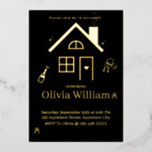 フォイル引っ越し祝いパーティーパーティの招待状カード 箔招待状 (正面)