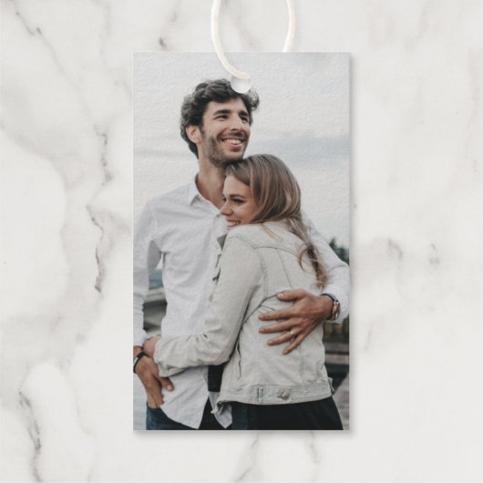 フォイル抽象芸術幾何学新年の写真ギフトラベル ギフトタグ (裏面)