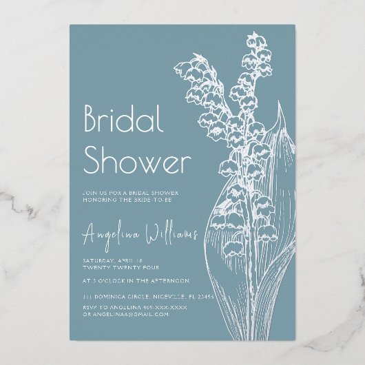 フォイル招待状花嫁シャワー。 箔招待状 (正面)