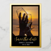 フォイル招待状Dateカードの保存 箔招待状 (正面)