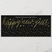 フォイル文字ハ書ンドハッピーニューイヤー シーズンカード (正面)