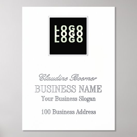 フォイル文字ビジネスロゴプリントポスター 箔ポスター (正面)