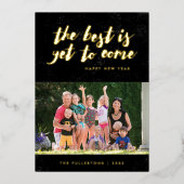 フォイル最高のザはまだカー来ドの新しい年間に – Black 箔招待状 (正面)