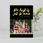 フォイル最高のザはまだカー来ドの新しい年間に – Black 箔招待状 (立ち正面)