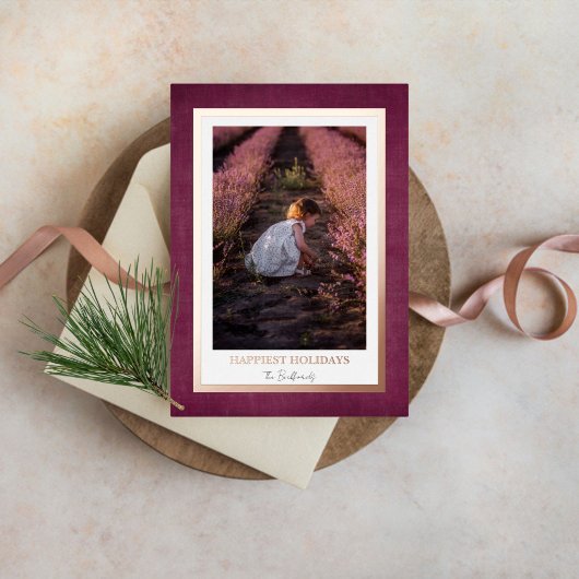 フォイル枠付きホリデーフォト 箔シーズンカード