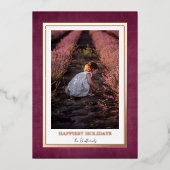 フォイル枠付きホリデーフォト 箔シーズンカード (正面)