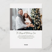 フォイル枠付きホリデーフォト 箔シーズンカード (裏面)