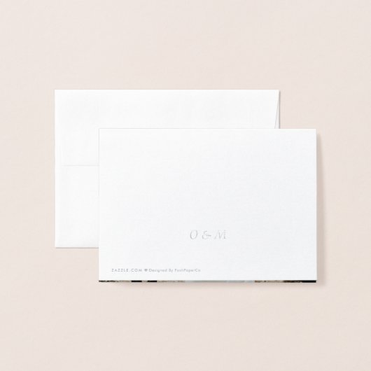 フォイル植物性リース結婚の写真サンキューカード 箔カード (裏面封筒付き)