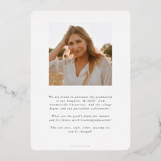 フォイル法律学校/法学卒業発表 箔招待状 (裏面)