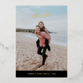 フォイル私たちの愛のバレンタインデーのカード – 黒 箔招待状 (正面)