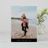 フォイル私たちの愛のバレンタインデーのカード – 黒 箔招待状 (立ち正面)