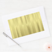 フォイル紙に金色のクリスマスリボンのストライプ 長方形シール (封筒)