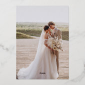 フォイル結婚した&アメリーーチクリスマスホリデーフォト 箔シーズンカード (裏面)