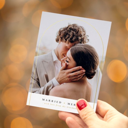 フォイル結婚した&アメリーーチクリスマスホリデーフォト 箔シーズンカード