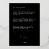 フォイル署名応援ブラックニューイヤー写真カード 箔シーズンカード (裏面)