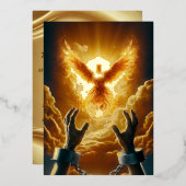 フォイル自由鳩 – 2コリント3:17-18 KJVカード 箔招待状 (正面/裏面)