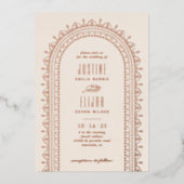 フォイル華美アーチ結婚式招待状-アイボリー 箔招待状 (正面)