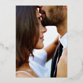 フォイル華美アーチ結婚式招待状 – 青 箔招待状 (裏面)