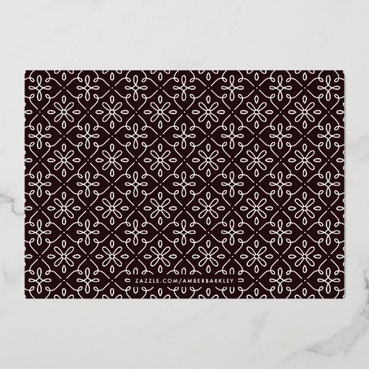 フォイル華美フレームハッピーホリデイズホリデーカード 箔招待状 (裏面)