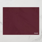 フォイル華美フレーム宿泊カード – マルーン 箔招待状ポストカード (裏面)