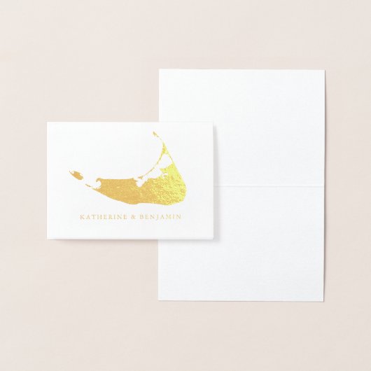 フォイル詳細ナタケットの地図 | ウェディング 箔カード (ディスプレー)