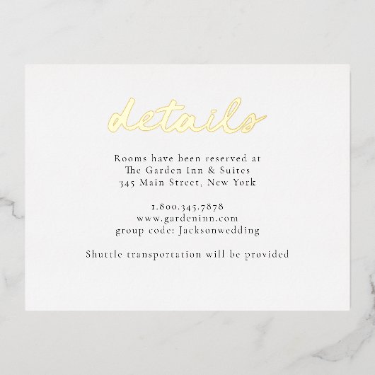 フォイル詳細結婚のエンクロージャカード 箔シーズンポストカード (正面)