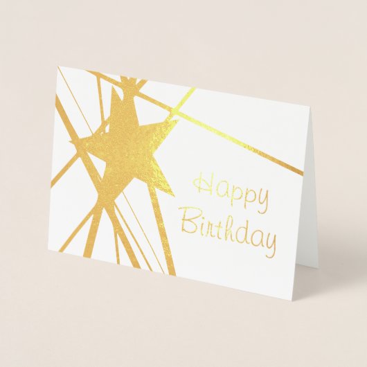 フォイル輝くスター誕生日カード 箔カード (正面)