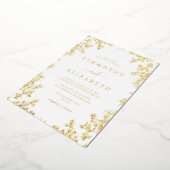 フォイル金ゴールドフローラエレガントなウェディングフォイル招待状 箔招待状 (回転した状態)