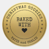 フォイル金ゴールドプリントクリスマスグッズ ラウンドシール (正面)